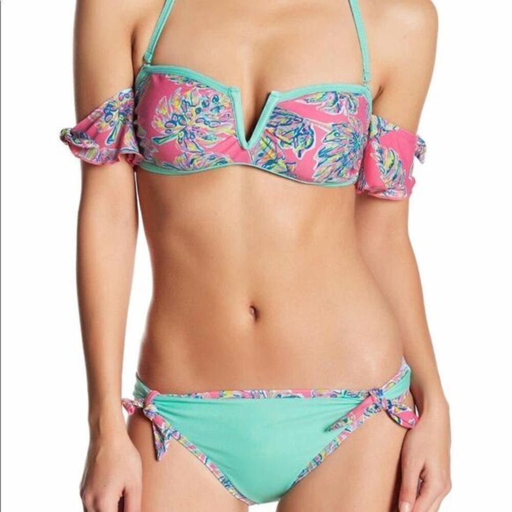 ‎Bright Colorful Off Shoulder Bikini - Picture 2 of 9